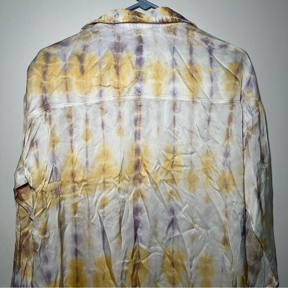 Young Fabulous & Broke Boho Yellow and Purple Tie Dye Button Down Shirt Size XS - Picture 15 of 16